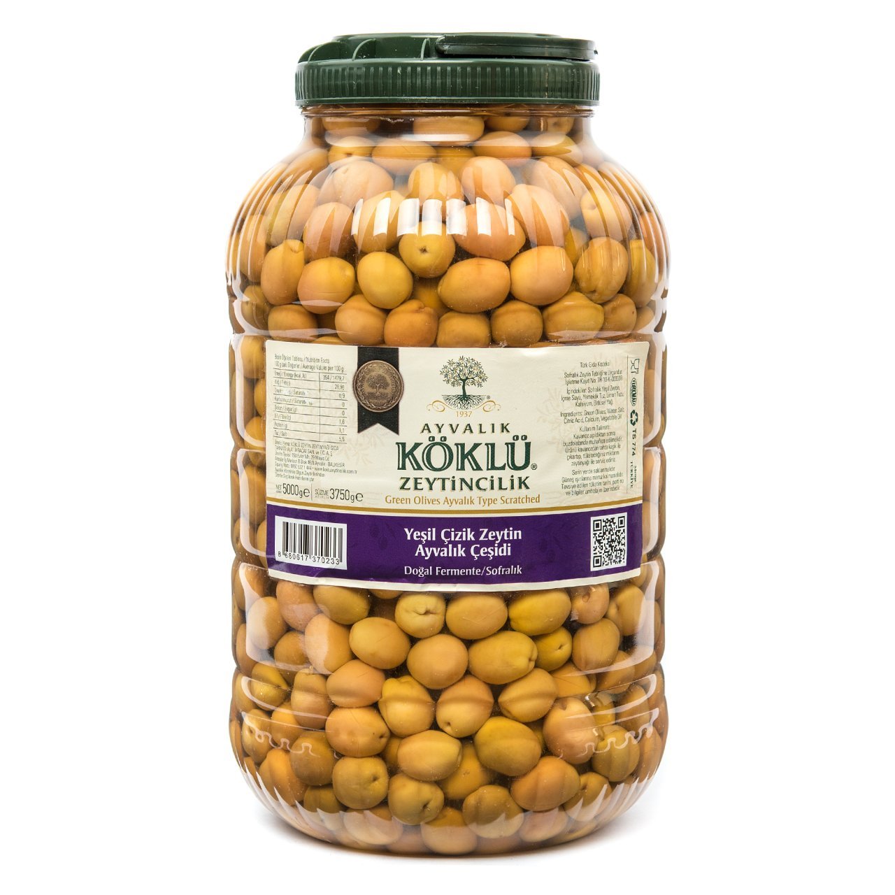 Ayvalık Yeşil Çizik Zeytin 5000cc