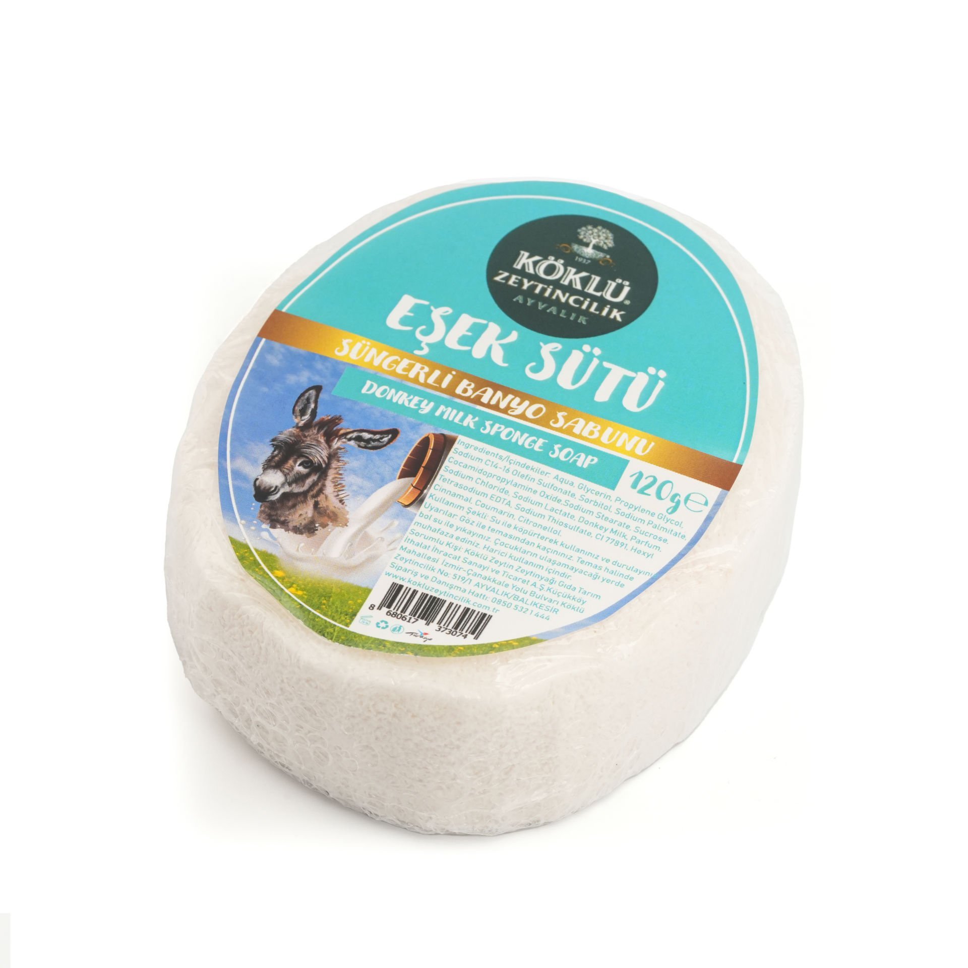 Köklü Süngerli Eşek Sütü Banyo Sabunu 120 GR