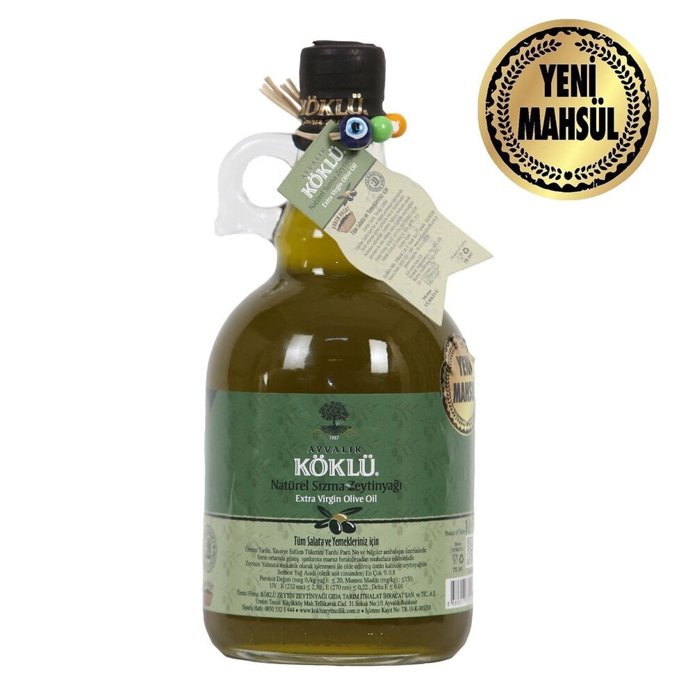 Filtre Edilmemiş Yeni Mahsul Erken Hasat Taş Baskı Soğuk Sıkım Natürel Sızma Zeytinyağı 1 Lt Galon Şişe