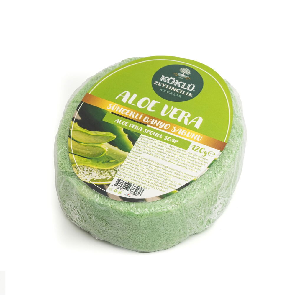KÖKLÜ SÜNGERLİ ALOE VERA BANYO SABUNU 120 GR