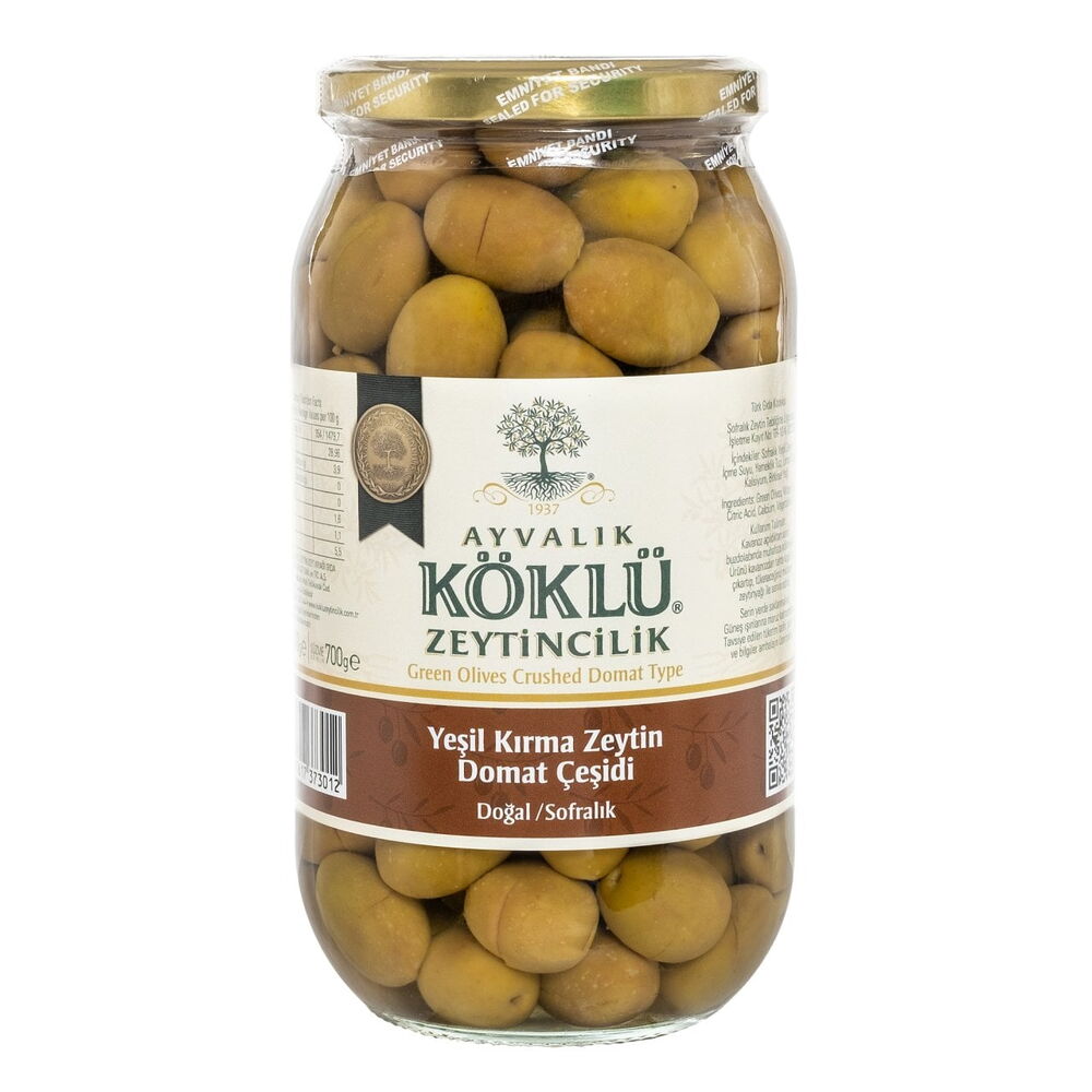 Ayvalık Domat Kırma Zeytin 1000cc Cam Kavanoz