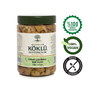 Dilimli Çekirdeksiz Yeşil Zeytin 1000 cc #2