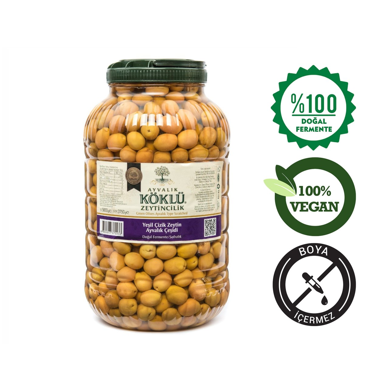 Ayvalık Yeşil Çizik Zeytin 5000cc | Yeşil Zeytin