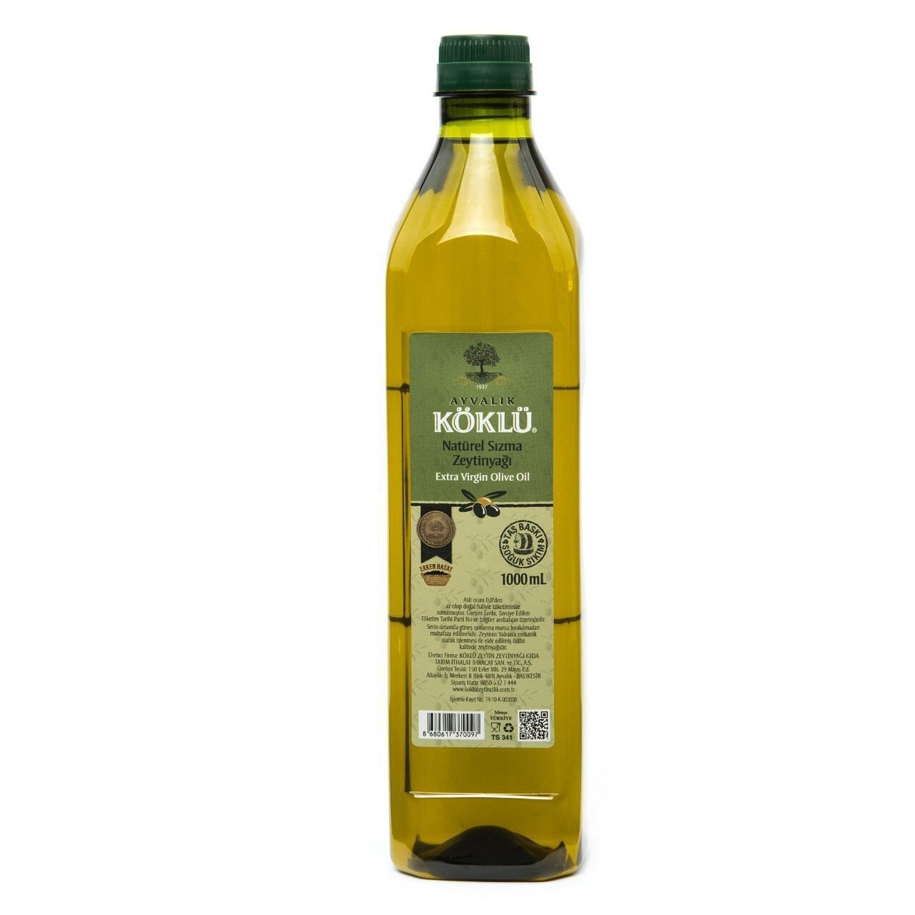 1 Lt Pet Taş Baskı Soğuk Sıkım Erken Hasat Natürel Sızma Ayvalık Zeytinyağı