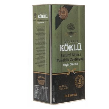 Taş Baskı Soğuk Sıkım Naturel Birinci Yemeklik Ayvalık Zeytinyağı 5 lt Teneke