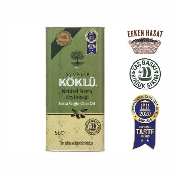 5 Lt Taş Baskı Soğuk Sıkım Erken Hasat Natürel Sızma Ayvalık Zeytinyağı