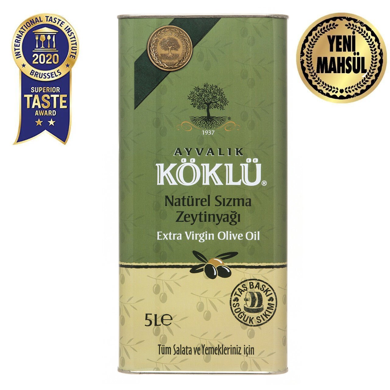 Filtre Edilmemiş Yeni Mahsul 5 Lt Taş Baskı Soğuk Sıkım Erken Hasat Natürel Sızma Ayvalık Zeytinyağı
