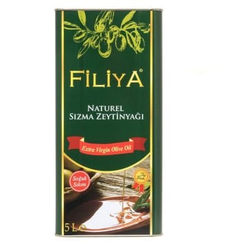 5 Lt Filiya Taş Baskı Soğuk Sıkım Natürel Sızma Ayvalık Zeytinyağı