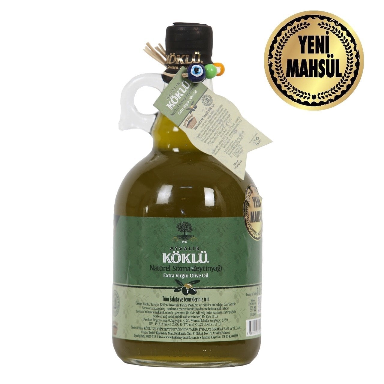 Filtre Edilmemiş Yeni Mahsul Erken Hasat Taş Baskı Soğuk Sıkım Natürel Sızma Zeytinyağı 1 Lt Galon Şişe