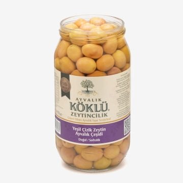 Ayvalık Yeşil Çizik Zeytin 1000cc Cam Kavanoz