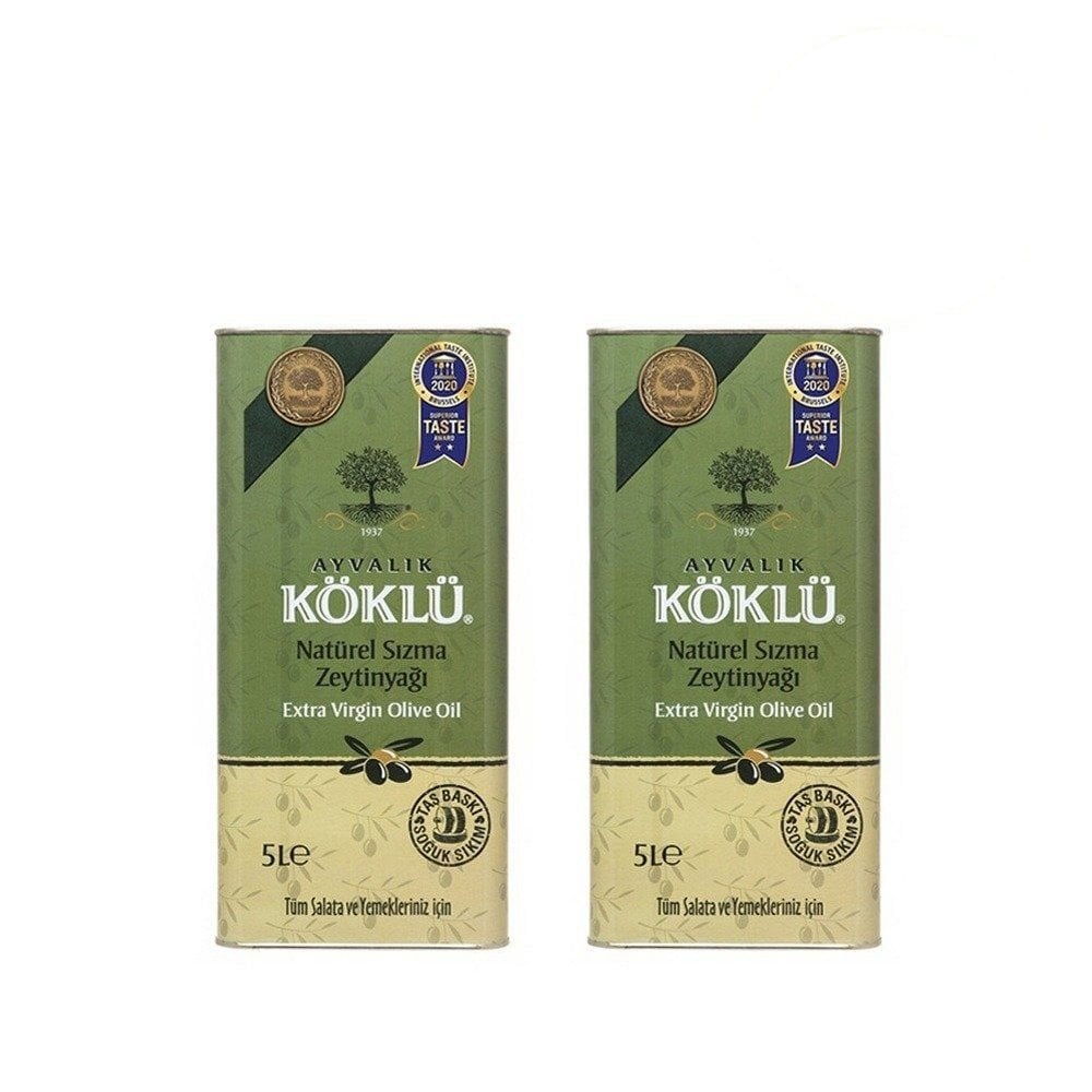 2 Adet 5 Lt Taş Baskı Soğuk Sıkım Erken Hasat Natürel Sızma Ayvalık Zeytinyağı