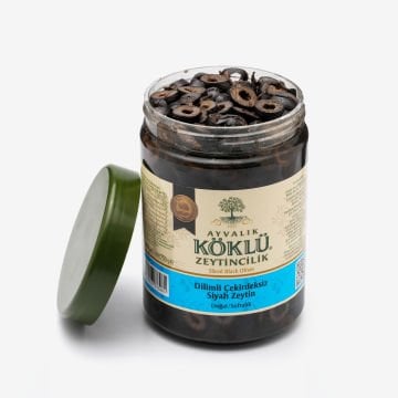 Dilimli Çekirdeksiz Siyah  Zeytin 1000 cc