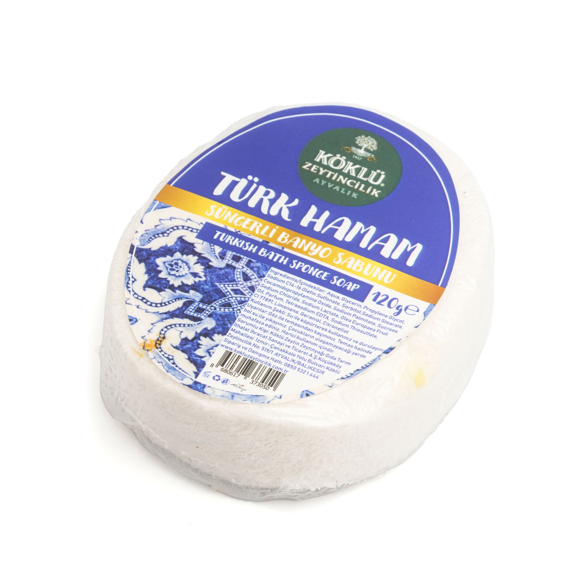 Köklü Süngerli  Türk Hamam Banyo Sabunu 120 GR