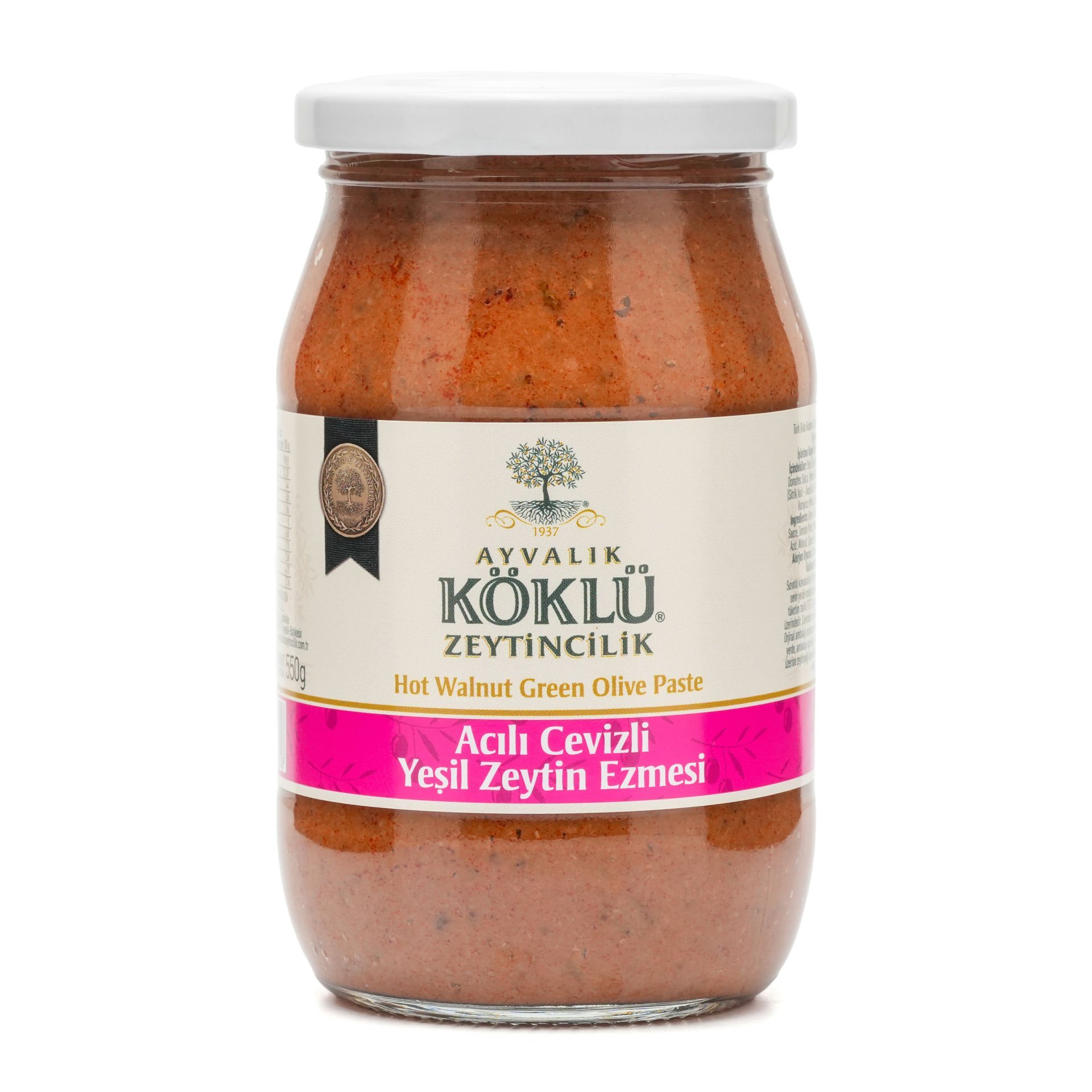 Köklü Acılı Cevizli Yeşil Zeytin Ezmesi 360 gr