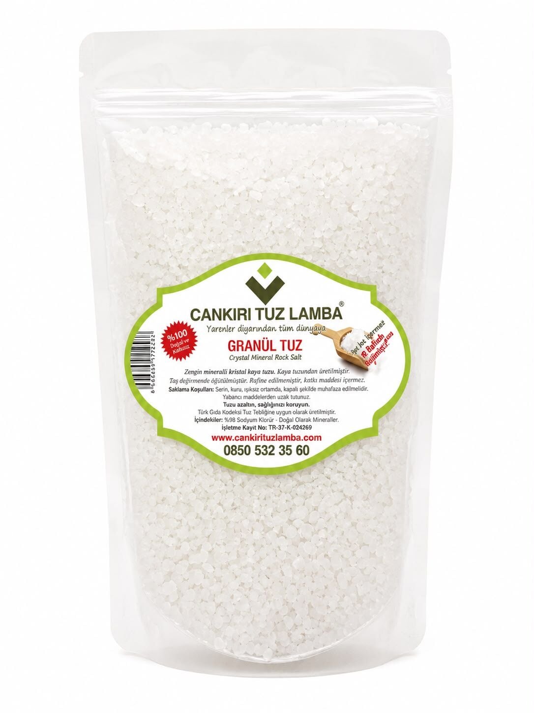 Doğal Çankırı Granül Tuz Sofralık 1 Kg