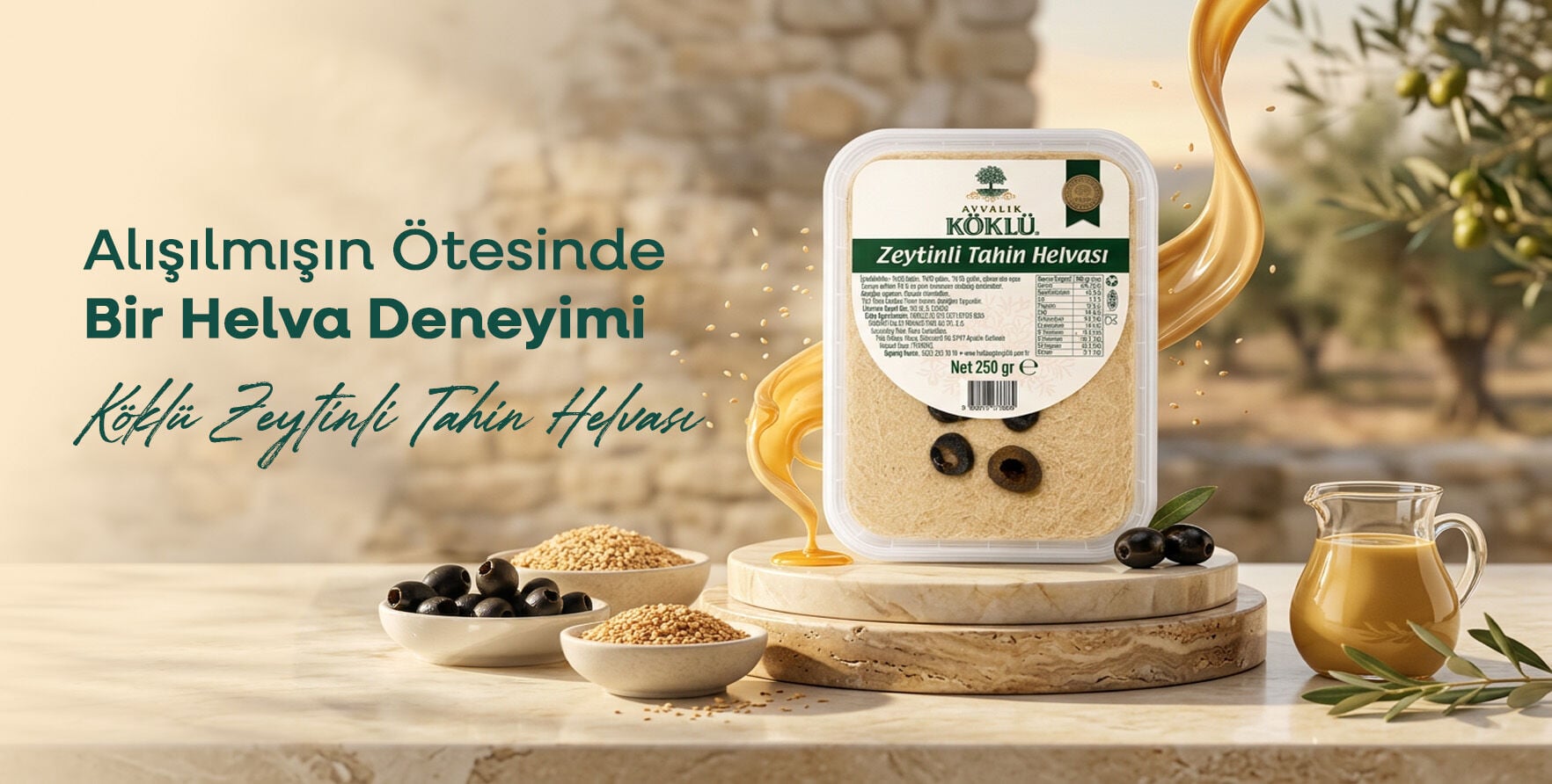 zeytinli tahin helva